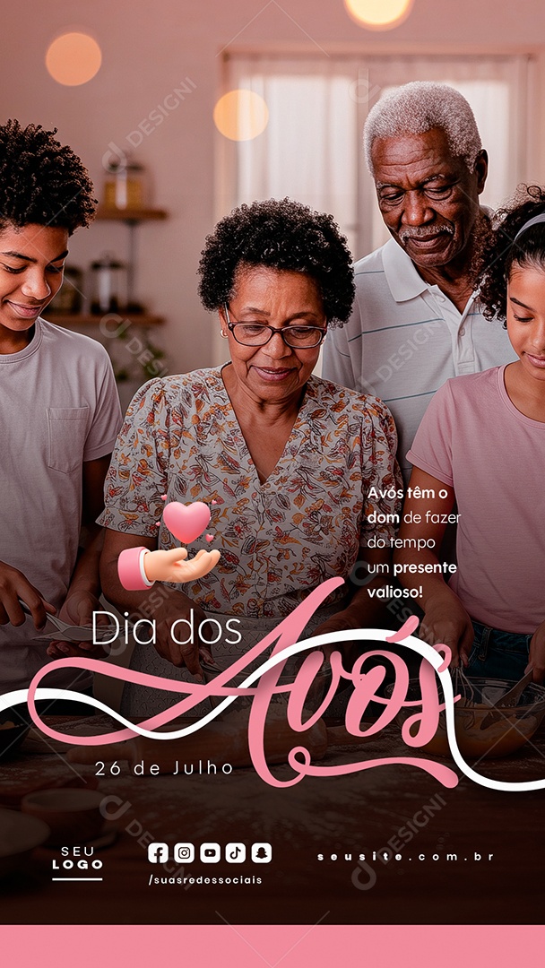 Story Feliz Dia dos Avós 26 de Julho Social Media PSD Editável