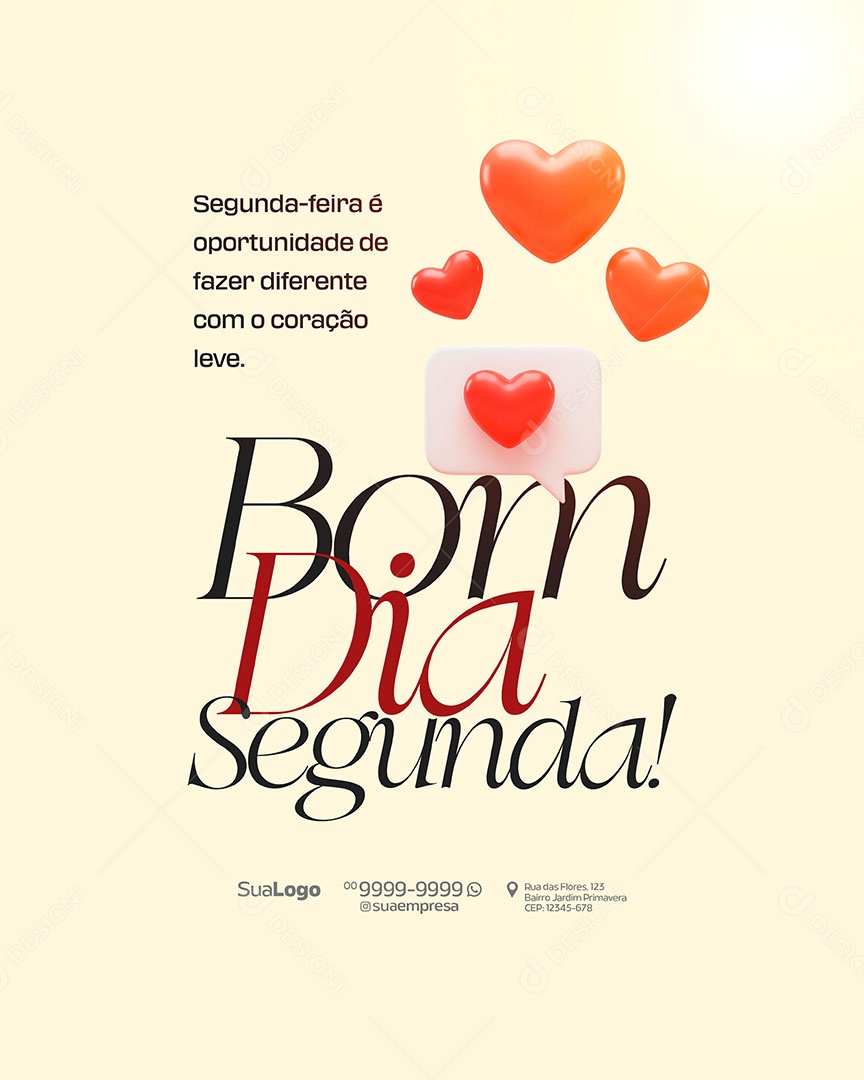 Bom Dia Segunda Social Media PSD Editável