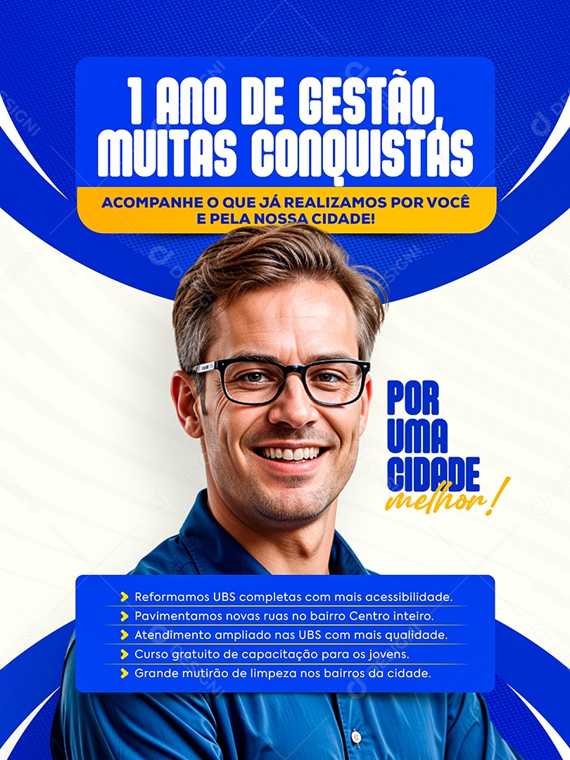 Prefeitura 1 Ano de Gestão Social Media PSD Editável