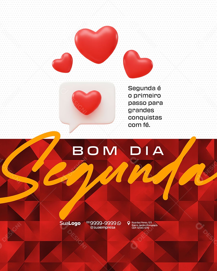 Bom Dia Segunda Social Media PSD Editável