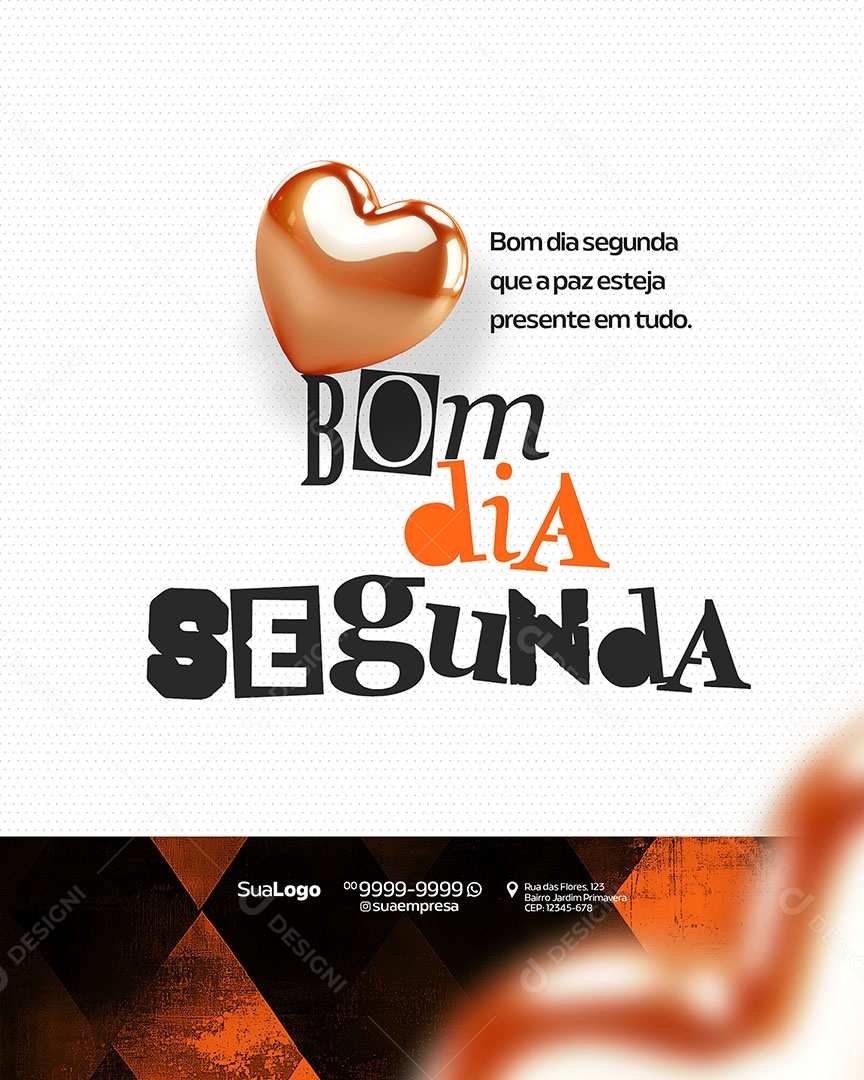 Bom Dia Segunda Social Media PSD Editável