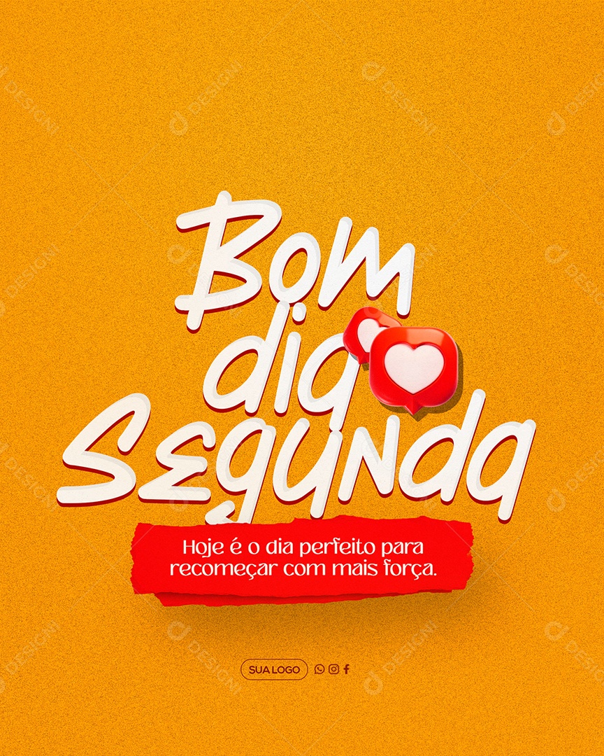 Bom Dia Segunda Feira Social Media PSD Editável