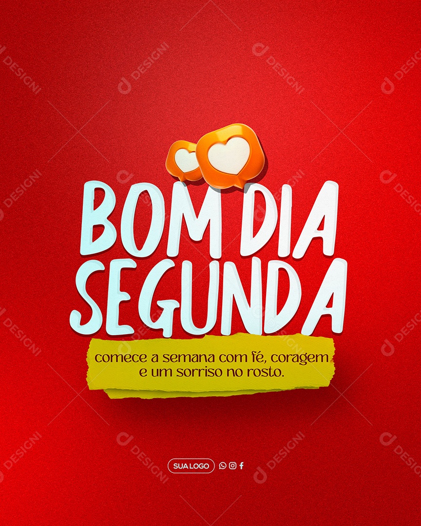 Bom Dia Segunda Feira Social Media PSD Editável