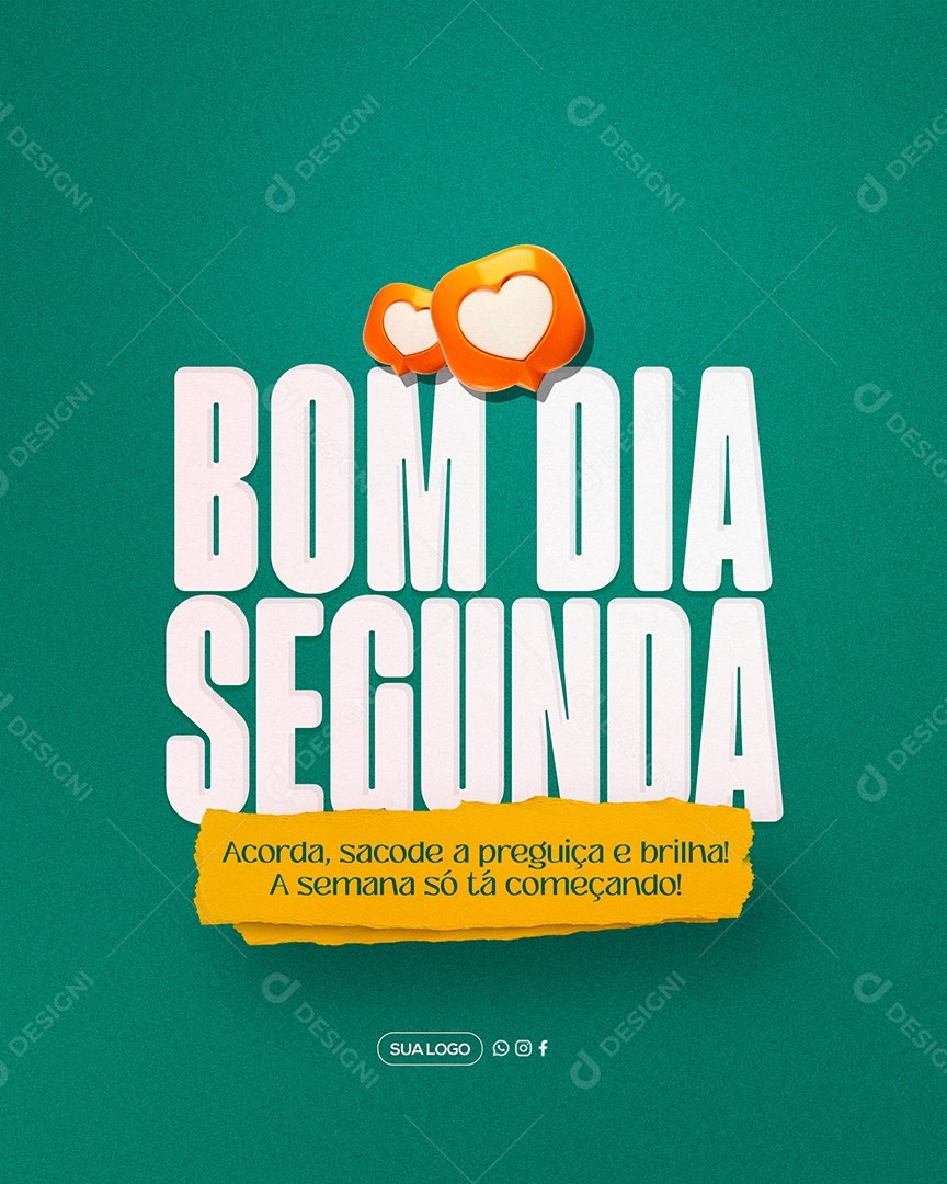Bom Dia Segunda Feira Social Media PSD Editável