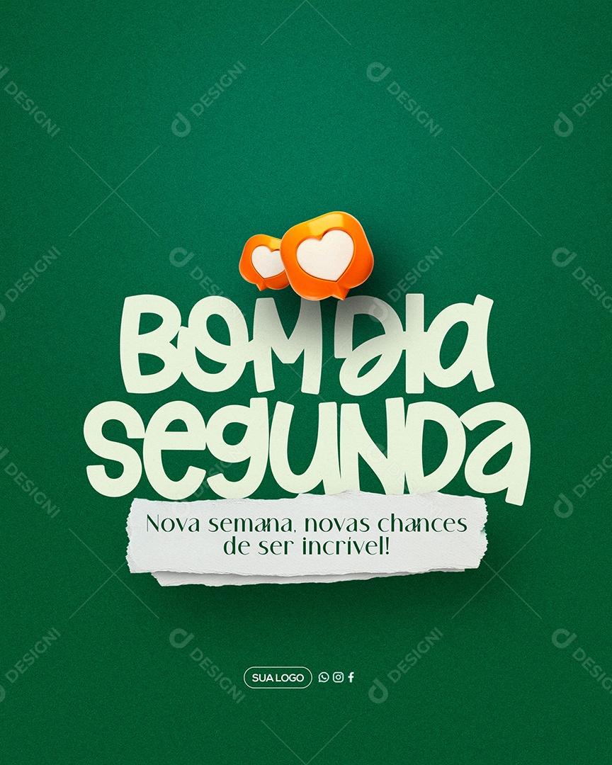 Bom Dia Segunda Feira Social Media PSD Editável