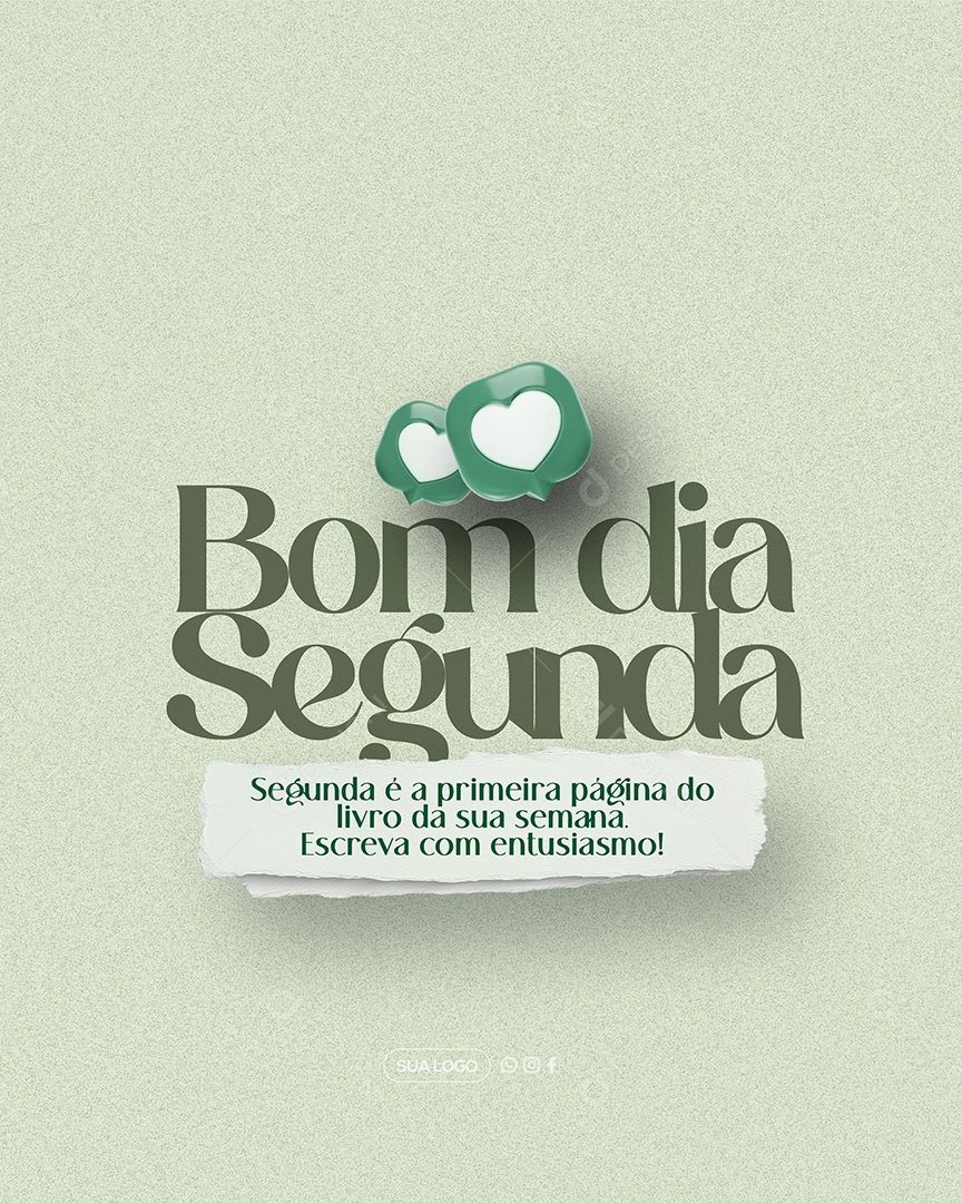 Bom Dia Segunda Feira Social Media PSD Editável
