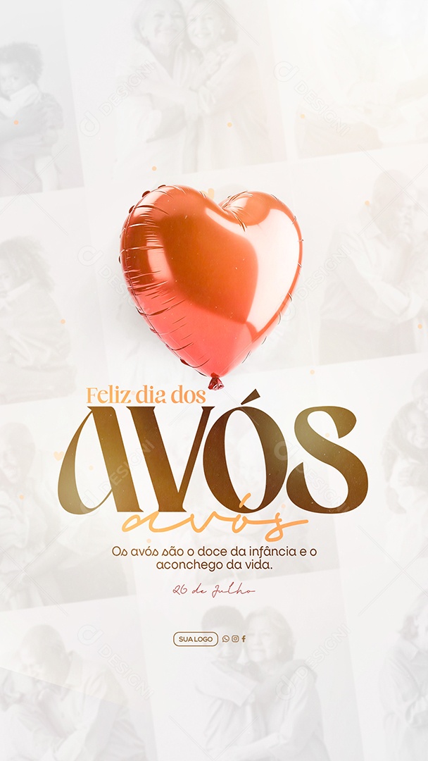 Story Dia dos Avós 26 de Julho Presente de Deus Social Media PSD Editável