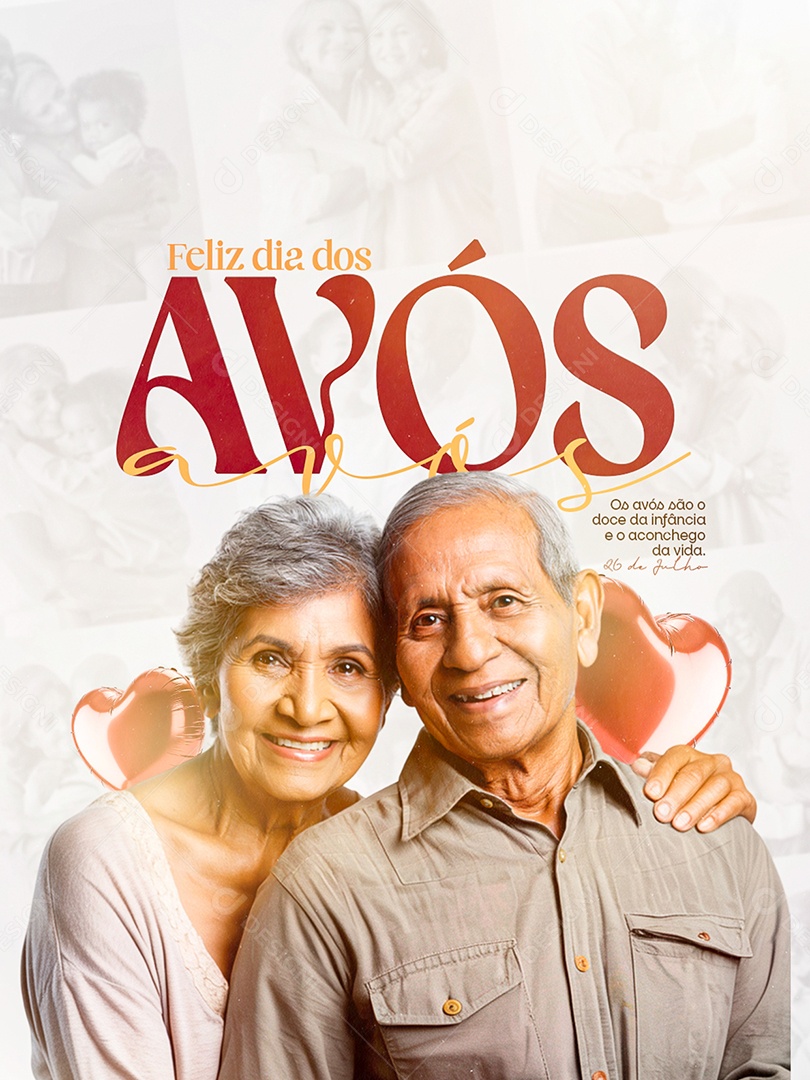 Dia dos Avós 26 de Julho Presente de Deus Social Media PSD Editável