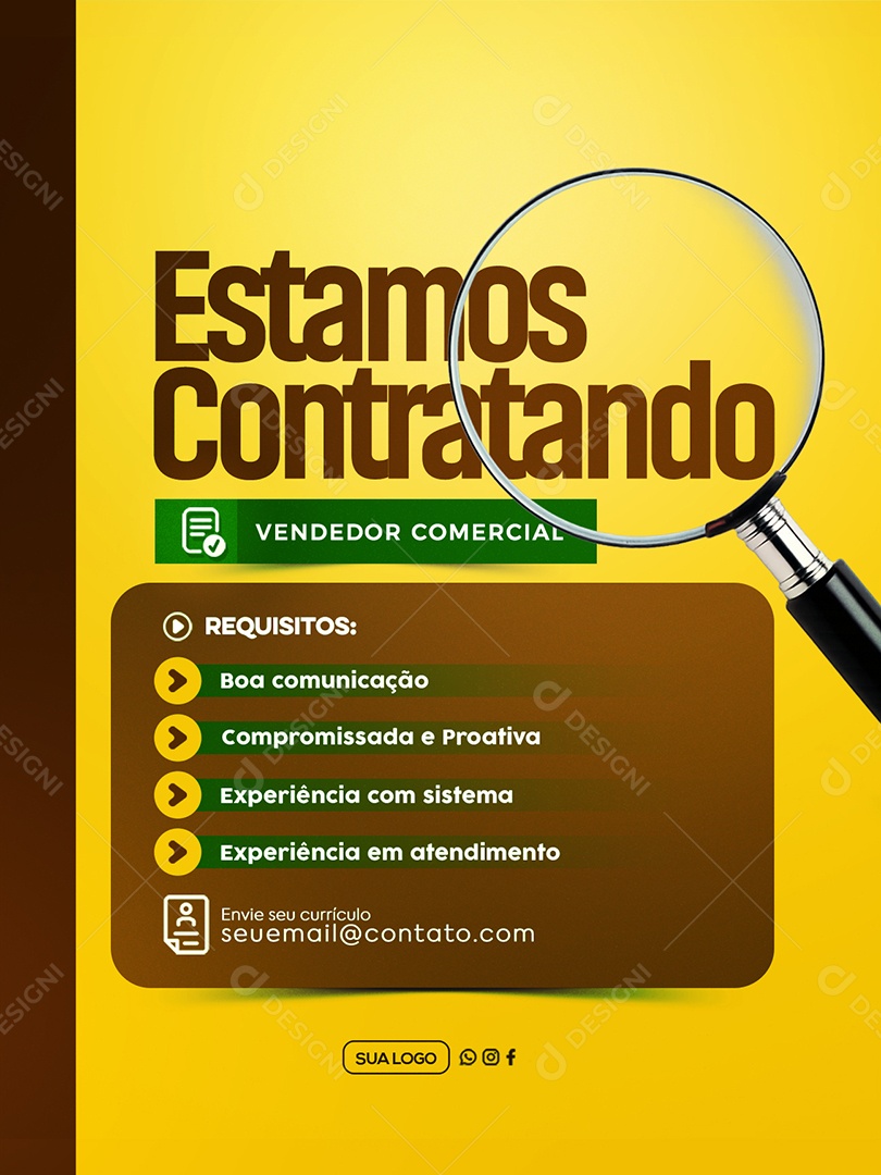 Estamos Contratando Social Media PSD Editável
