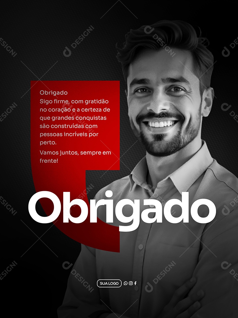 Mensagem de Agradecimento Social Media PSD Editável