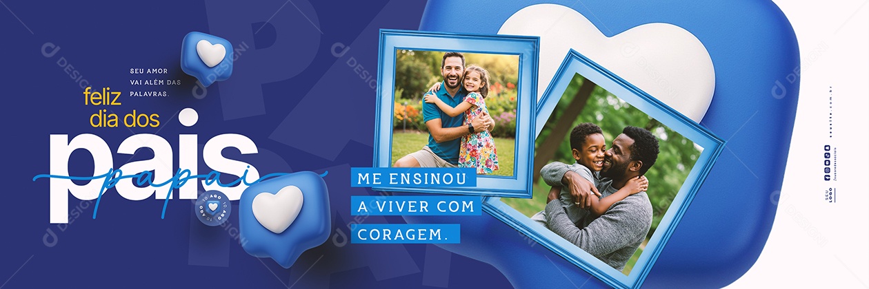 Carrossel Feliz Dia dos Pais 10 de Agosto Social Media PSD Editável