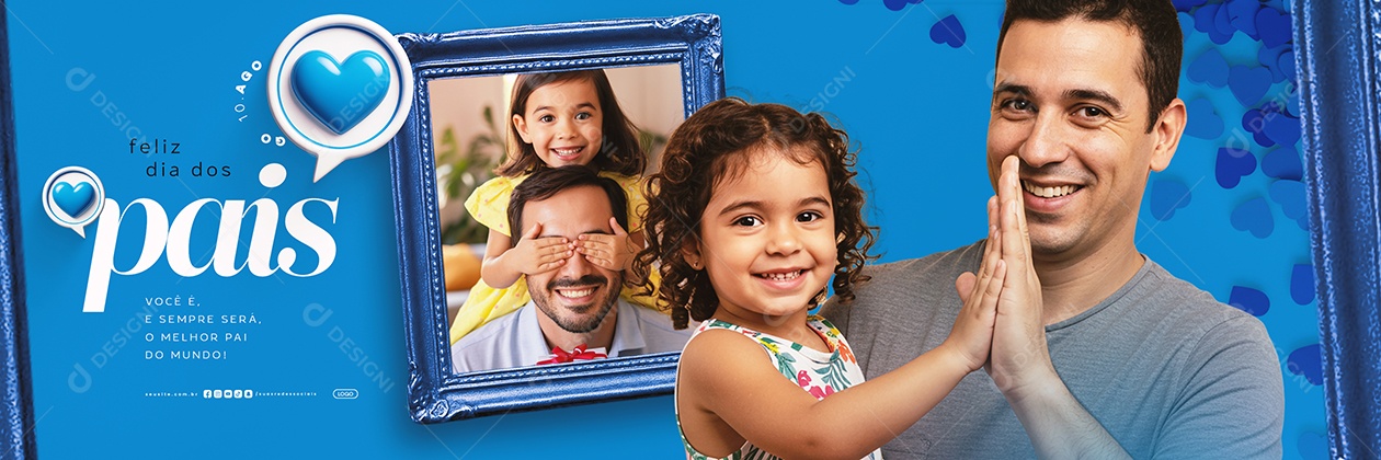 Carrossel Feliz Dia dos Pais 10 de Agosto Social Media PSD Editável