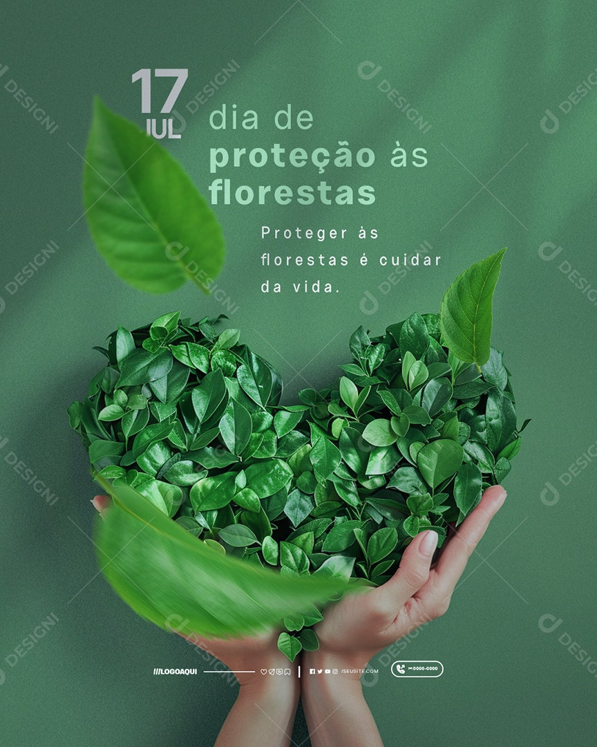 Dia de Proteção às Florestas 17 de Julho Social Media PSD Editável