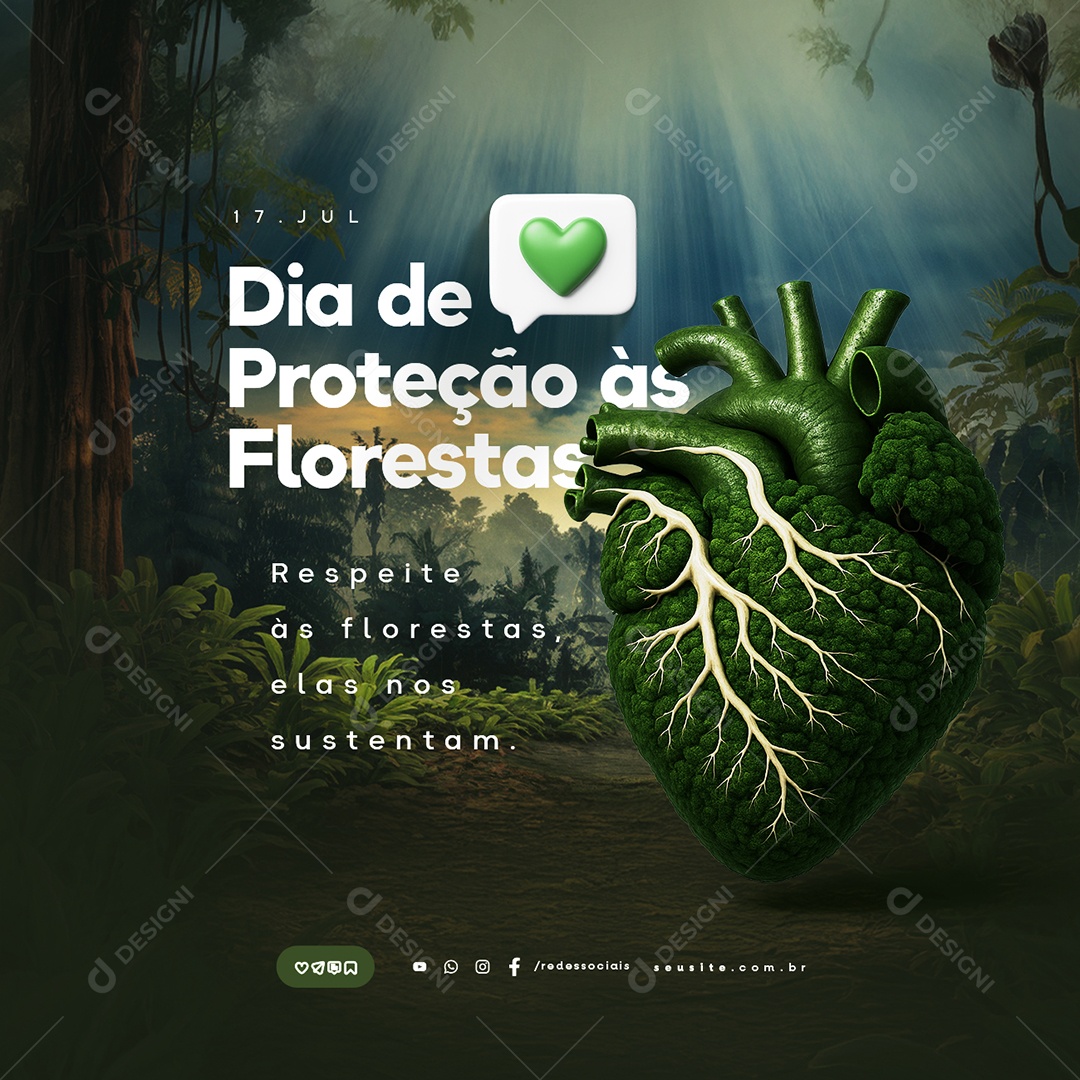 Dia de Proteção às Florestas 17 de Julho Social Media PSD Editável