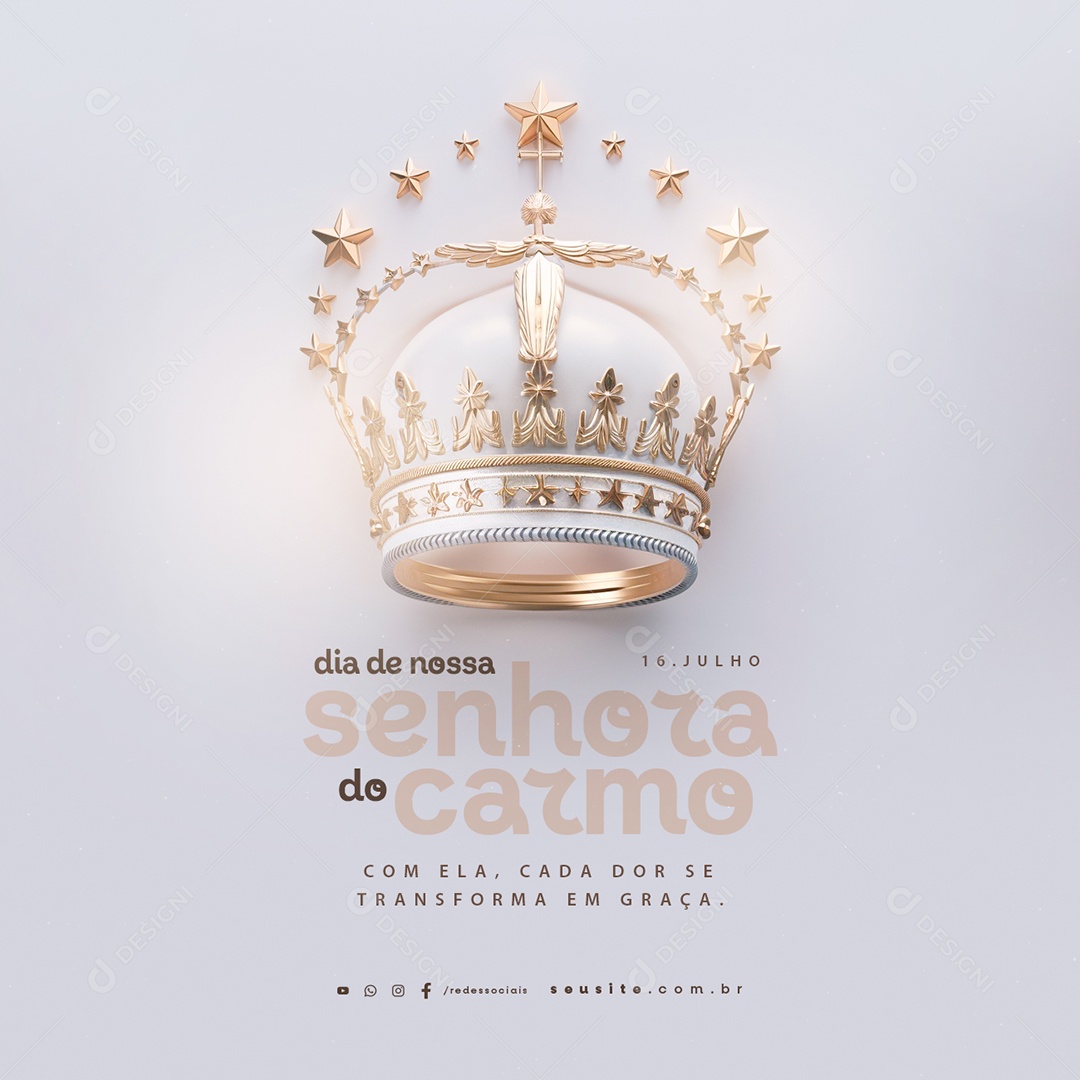 Dia de Nossa Senhora do Carmo 16 de Julho Social Media PSD Editável