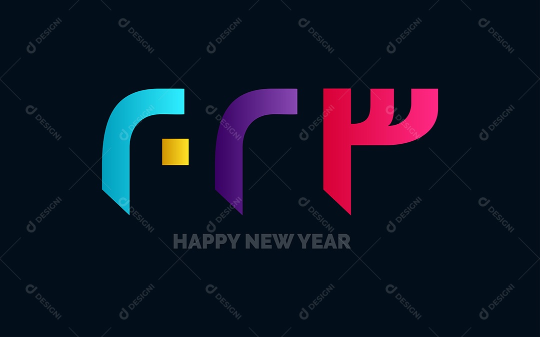 Logotipo 2023 Feliz Ano Novo Ilustração Vetor EPS