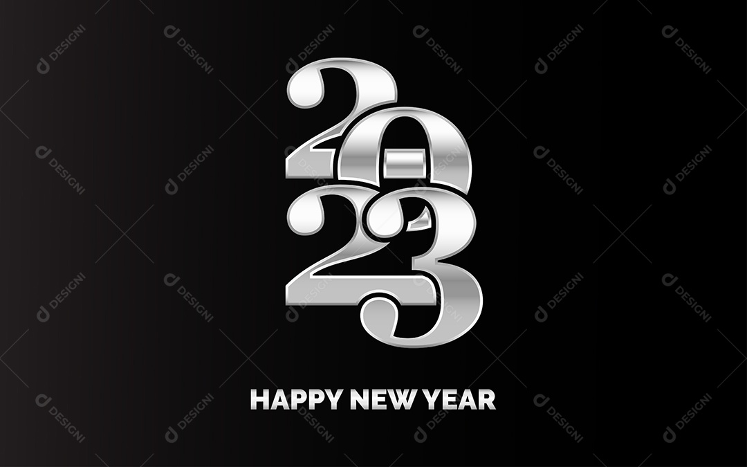 Logotipo 2023 Feliz Ano Novo Ilustração Vetor EPS