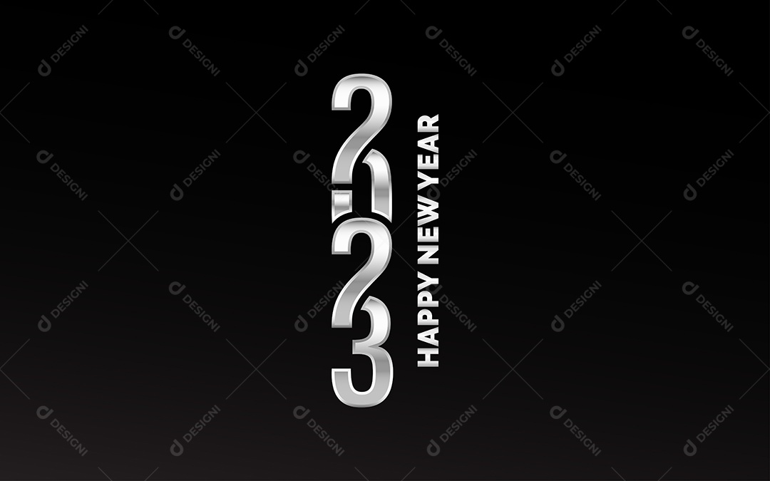 Logotipo 2023 Feliz Ano Novo Ilustração Vetor EPS