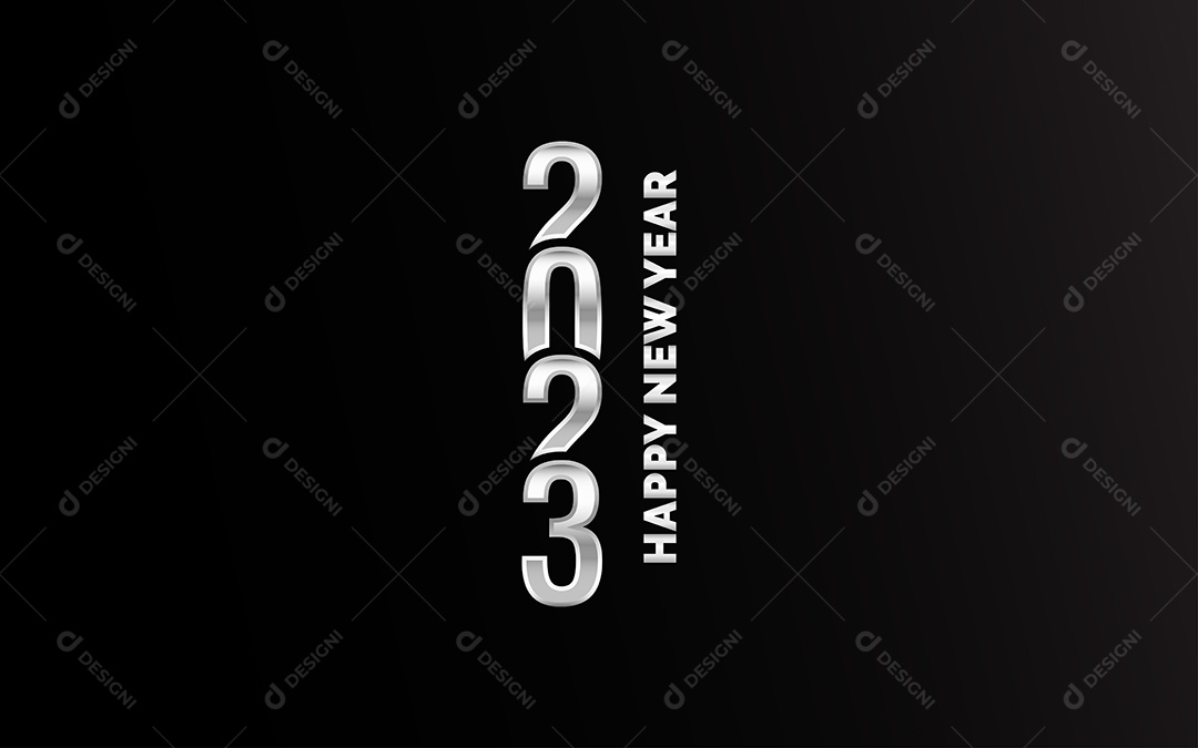 Logotipo 2023 Feliz Ano Novo Ilustração Vetor EPS