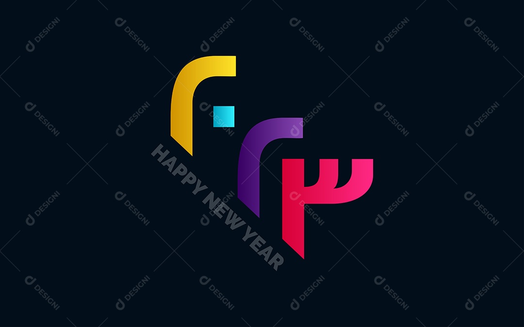 Logotipo 2023 Feliz Ano Novo Ilustração Vetor EPS