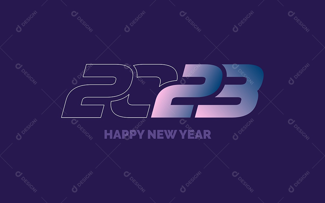 Logotipo 2023 Feliz Ano Novo Ilustração Vetor EPS