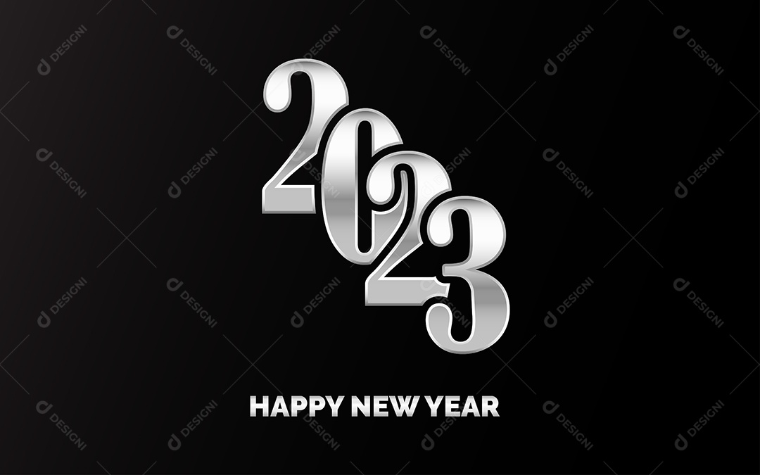 Logotipo 2023 Feliz Ano Novo Ilustração Vetor EPS