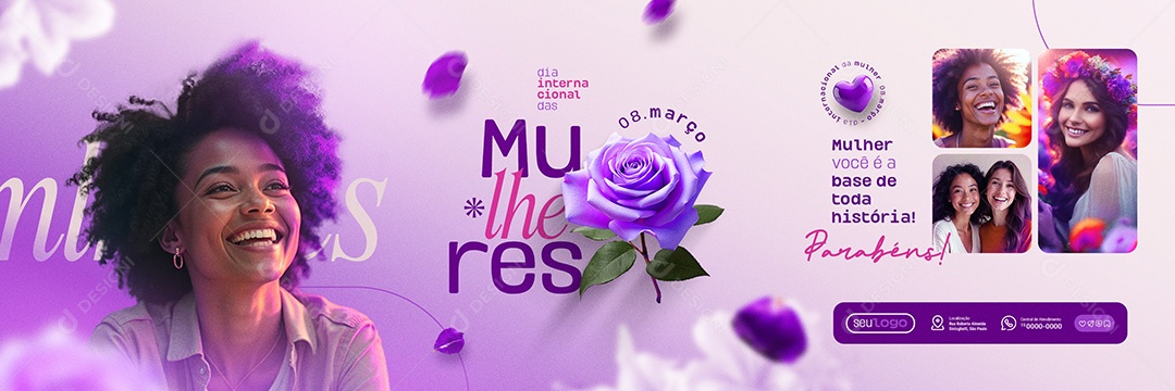 Banner Dia Das Mulheres 08 De Março Social Media PSD Editável