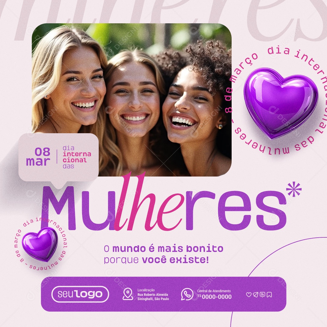 Dia Das Mulheres 08 De Março Social Media PSD Editável