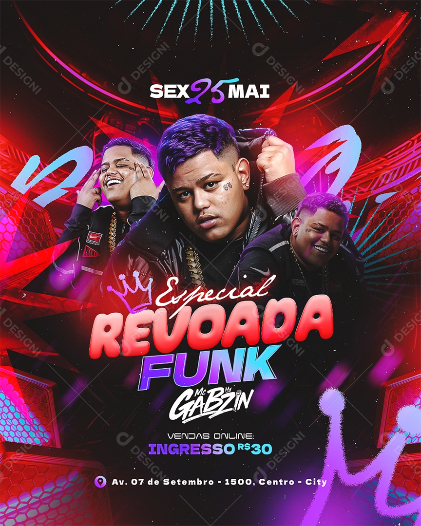 Feed Flyer Baile Revoada Shows Social Media PSD Editável