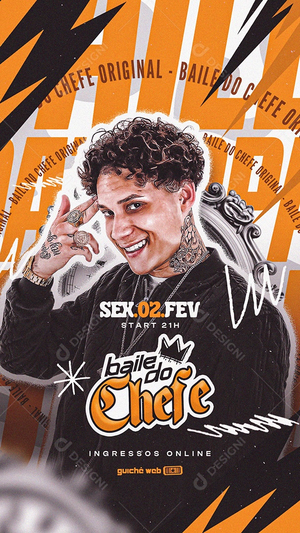 Story Flyer Baile do Chefe Funk Social Media PSD Editável