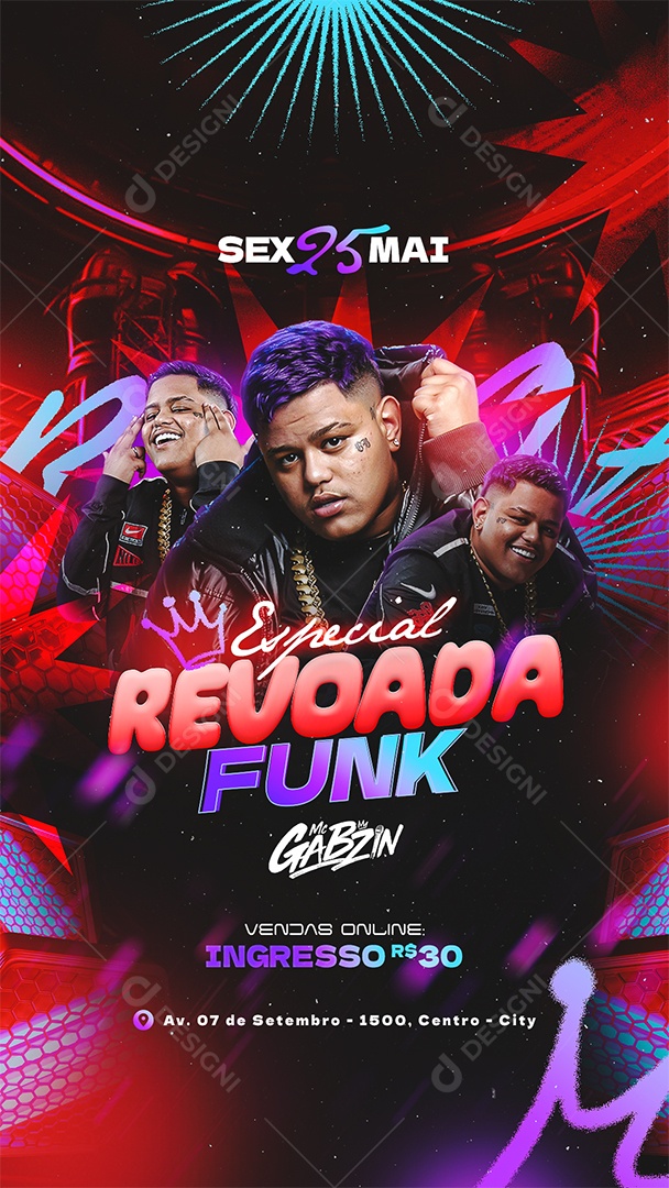 Story Flyer Baile Revoada Shows Social Media PSD Editável