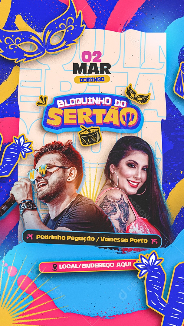 Story Flyer Carnaval Bloquinho do Sertão Forró Social Media PSD Editável