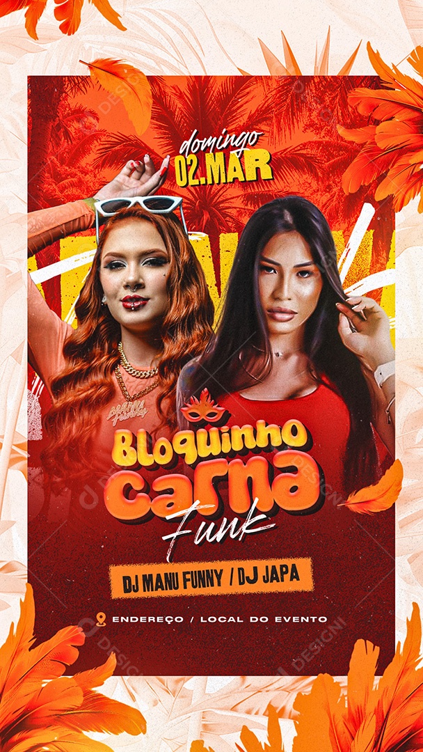 Story Flyer Carnaval Bloquinho Funk Social Media PSD Editável