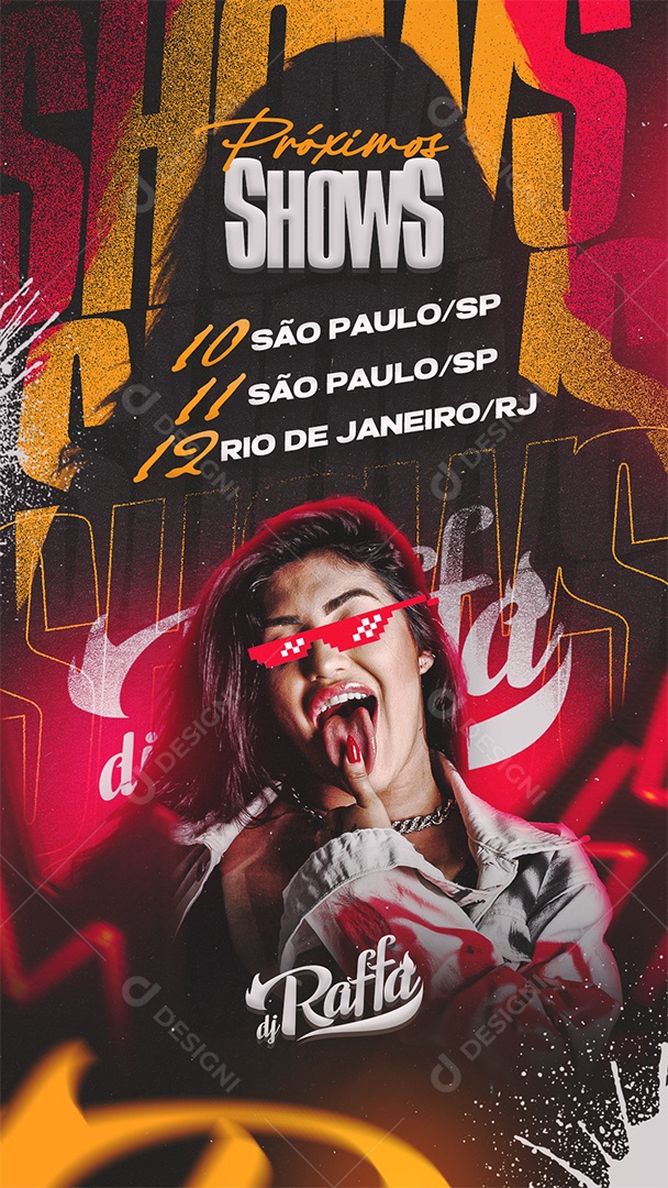 Story Flyer DJ Funk Próximos Shows Social Media PSD Editável