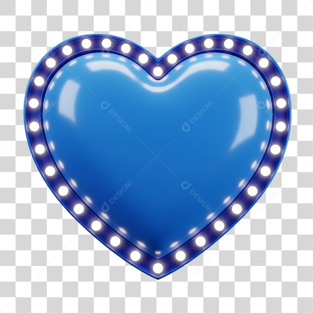 Elemento 3D Coração PNG Transparente