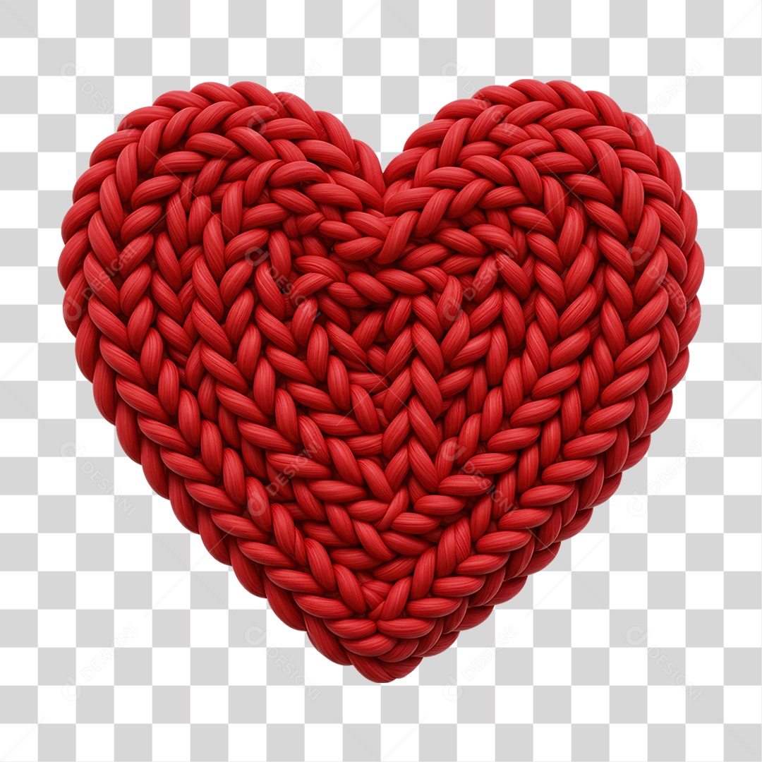 Elemento 3D Coração PNG Transparente