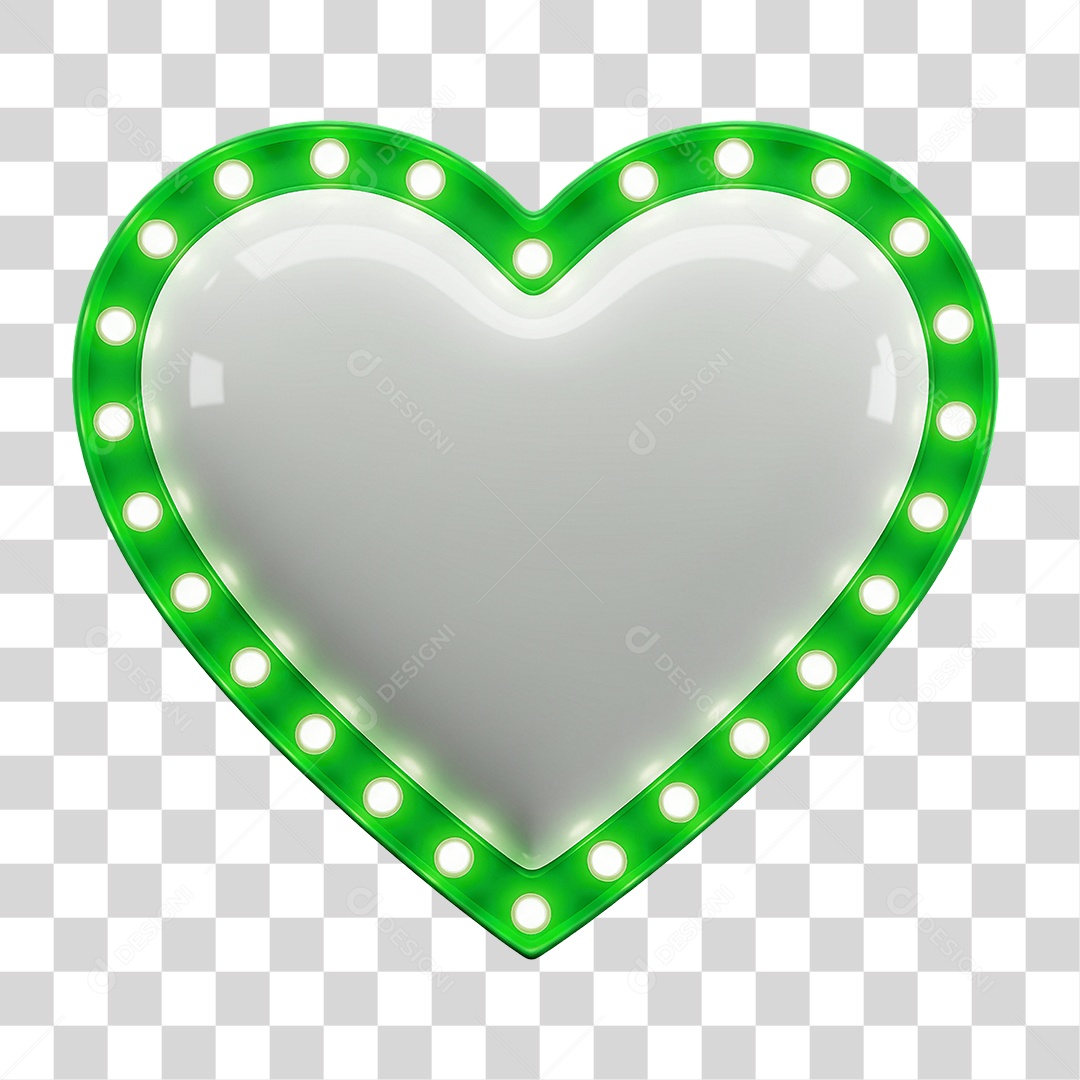 Elemento 3D Coração PNG Transparente
