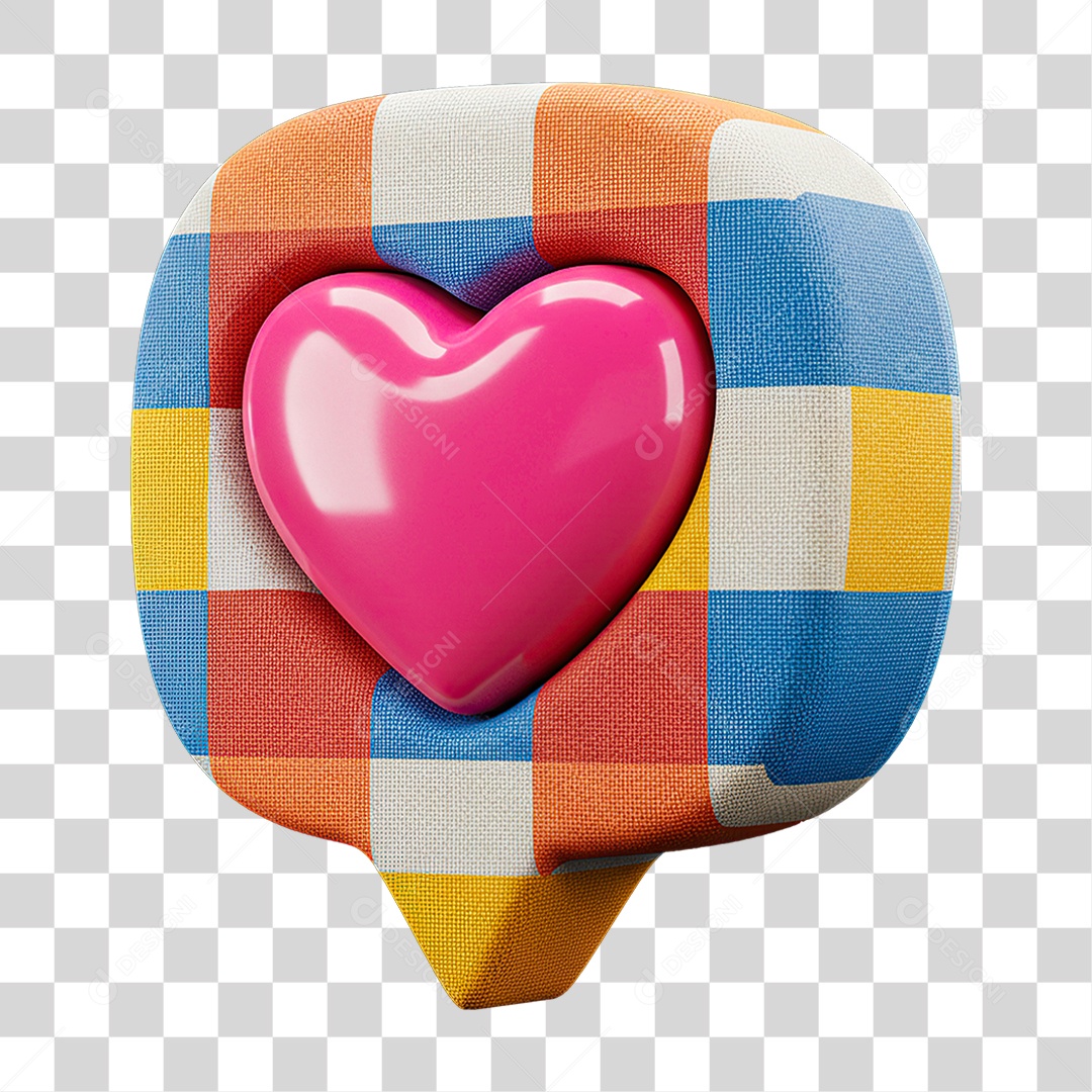 Ícone Coração Xadrez PNG Transparente