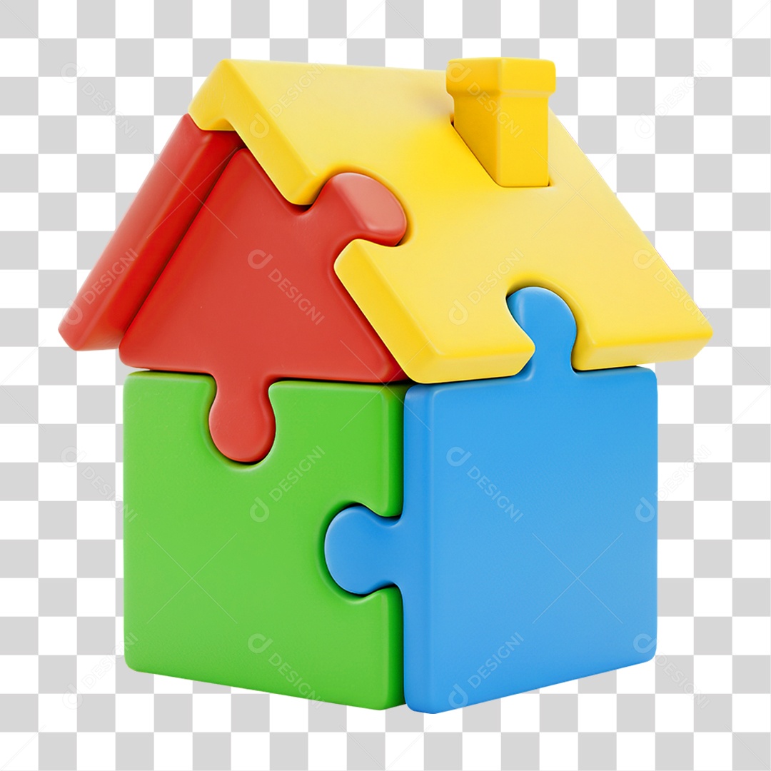 Casa Quebra-cabeça Representando Autismo Infantil PNG Transparente