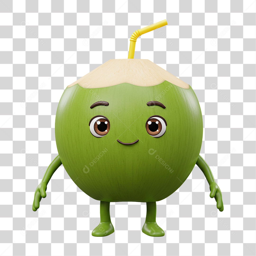 Mascote Coco Verde PNG Transparente