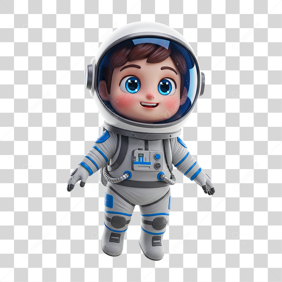 Menino Vestindo Traje de Astronauta PNG Transparente
