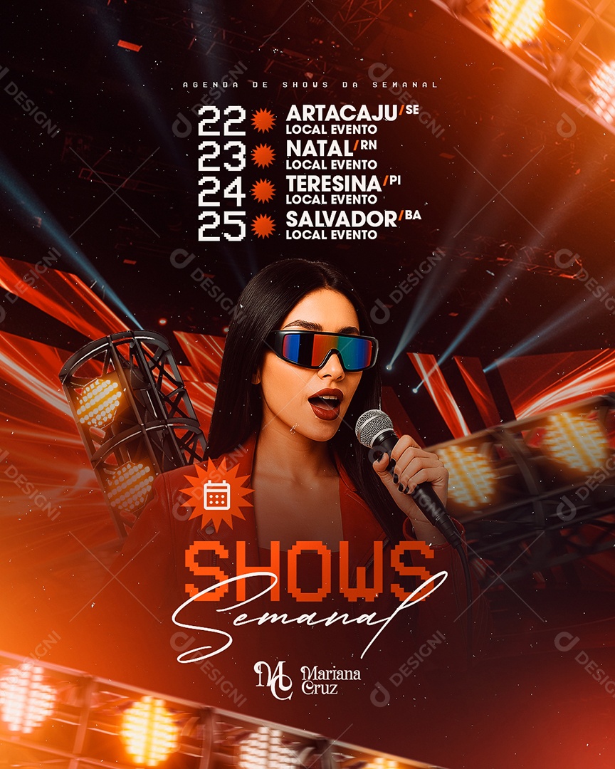 Flyer Shows Semanal Social Media PSD Editável