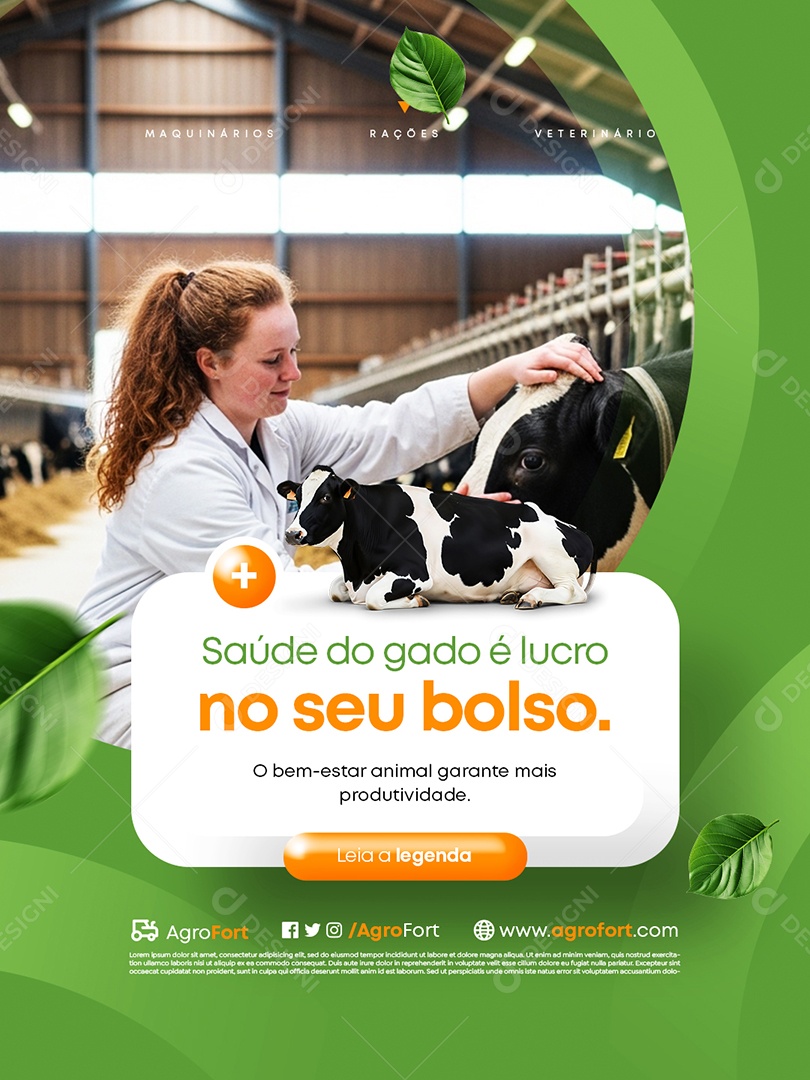 Agronegócio Saúde do Gado é Lucro no Seu Bolso Social Media PSD Editável