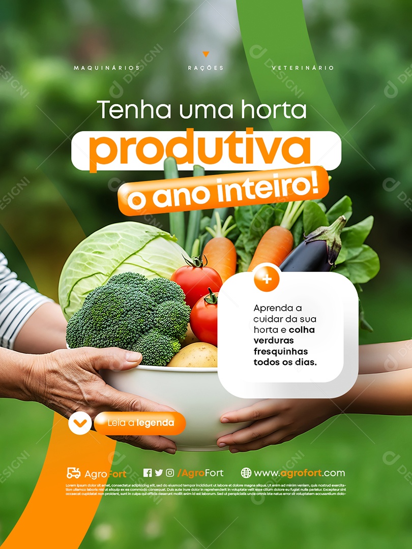 Agronegócio Tenha uma Horta Produtiva o Ano Inteiro Social Media PSD Editável