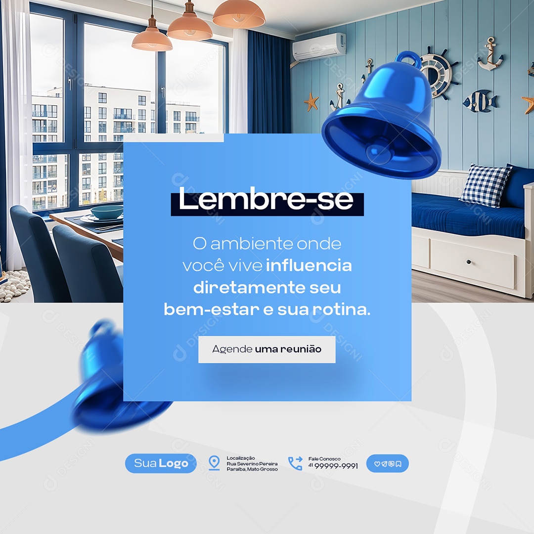 Design de Interiores Lembre-Se Social Media PSD Editável