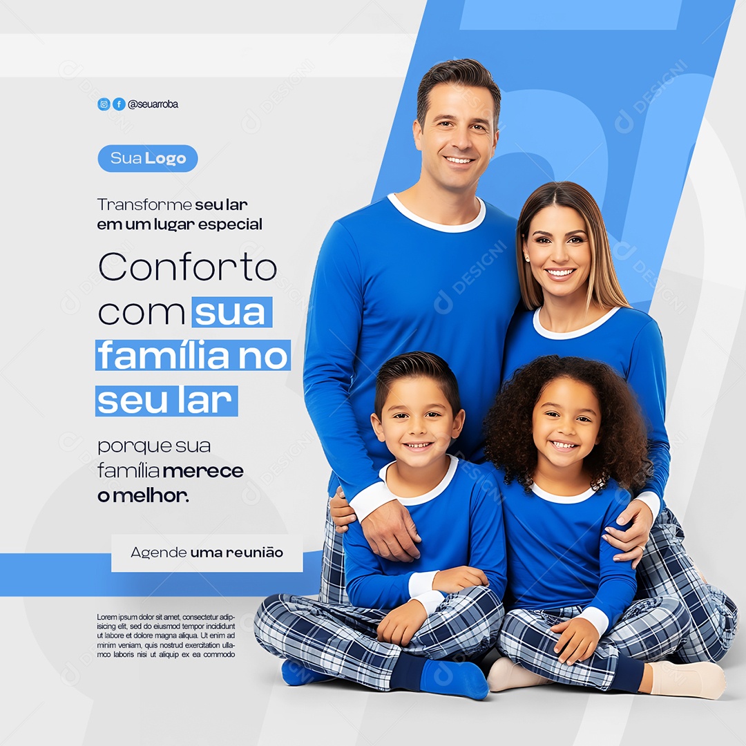 Design de Interiores Conforto com Sua Família no Seu Lar Social Media PSD Editável