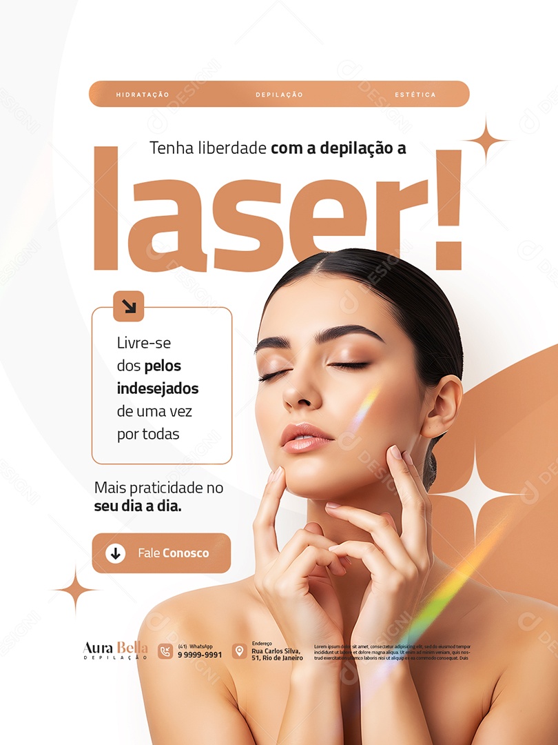 Depiladora Tenha Liberdade com a Depilação a Laser Social Media PSD Editável