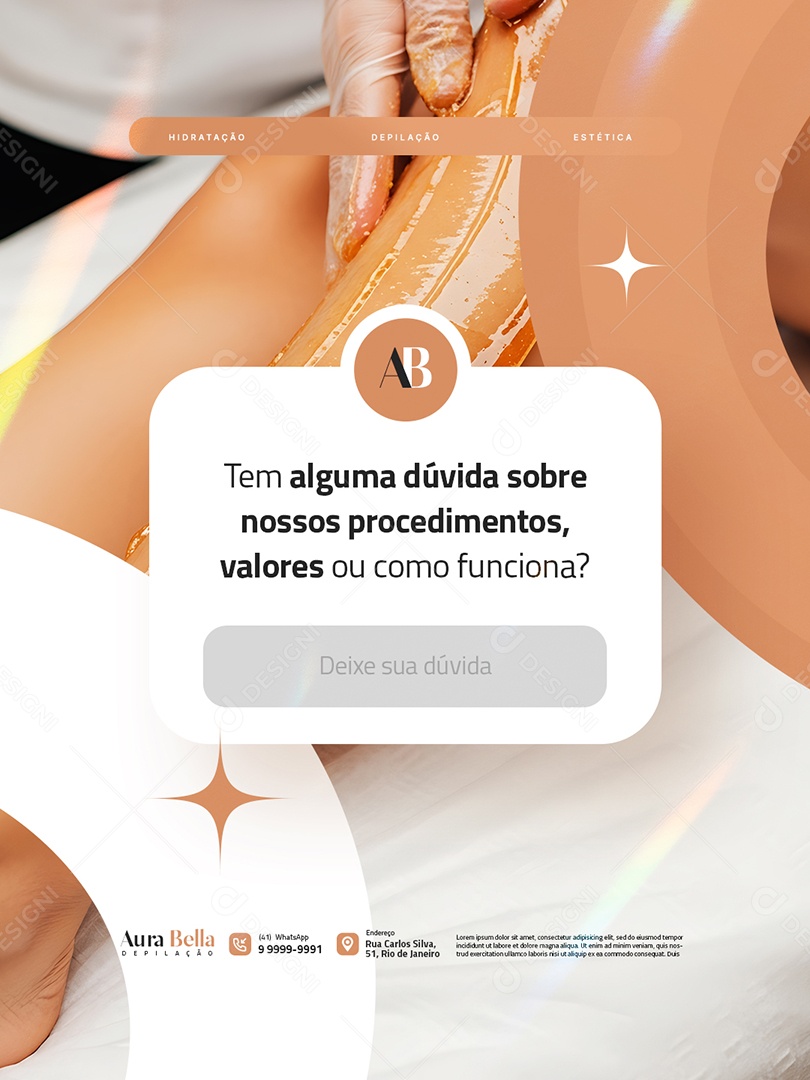 Depiladora Tem Alguma Dúvidas Social Media PSD Editável