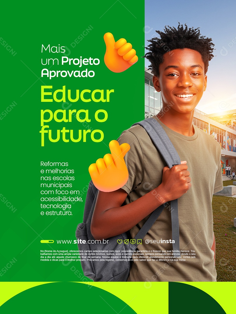 Vereador Educar para o Futuro Social Media PSD Editável