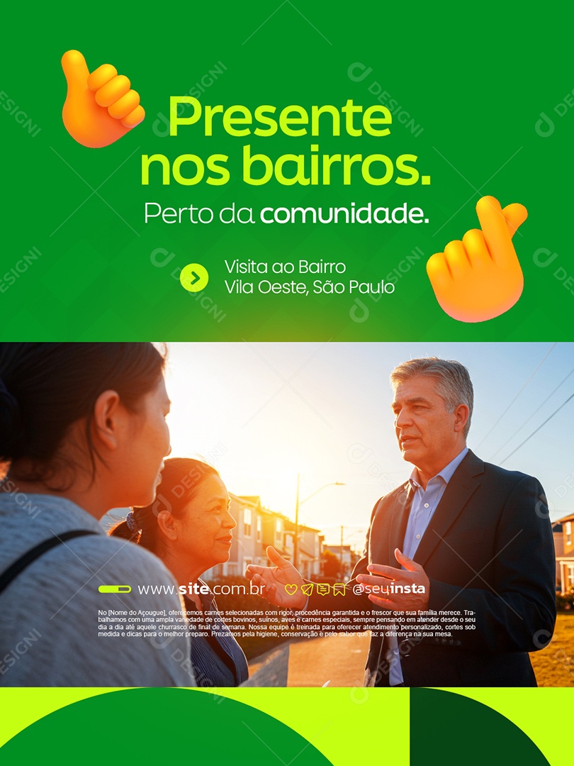 Vereador Presente nos Bairros Social Media PSD Editável